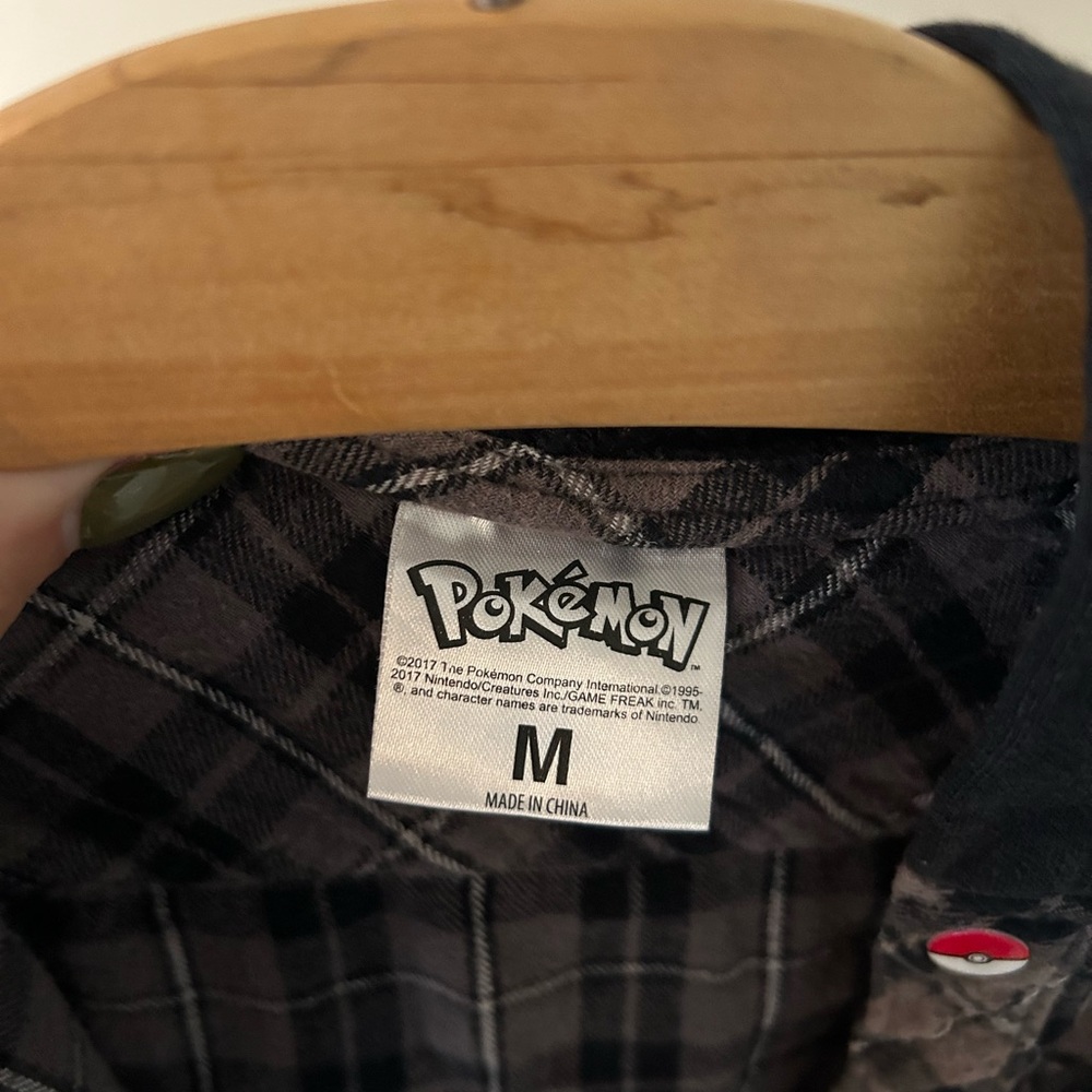 Pokemon Black and Gray Checkered Hoodie - Picture 5 of 6
